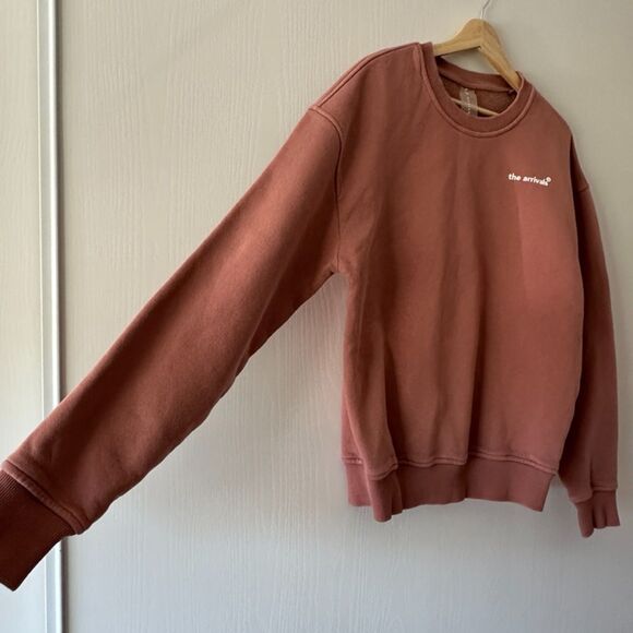 The Arrivals Studio Crewneck Sweater Sweatshirt Drop Shoulder Pink Size Small - Picture 2 of 7